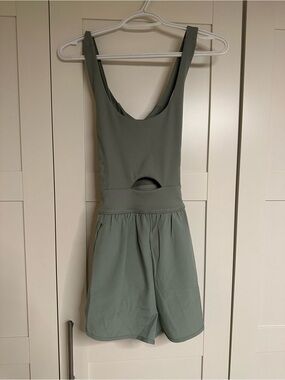Very J Sage Green Sleeveless Romper